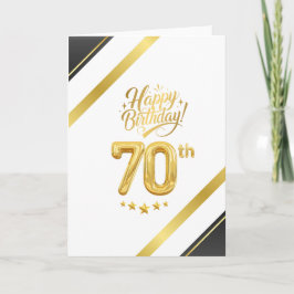 Carte Elegant Black and Gold 70th Birthday – Luxury