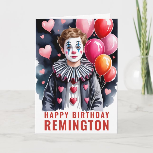 Carte Elegant Black & White Clown (Devant)