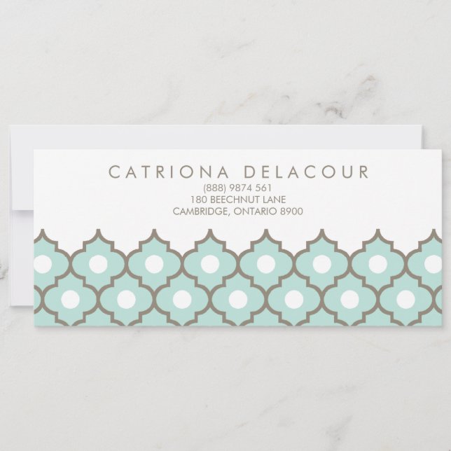 Carte Élégant Bleu Marocain Motif certificat cadeau (Devant)