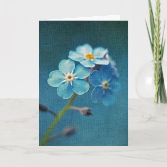 Carte Elégant bleu Oubliez-moi-non Fleurs (Devant)