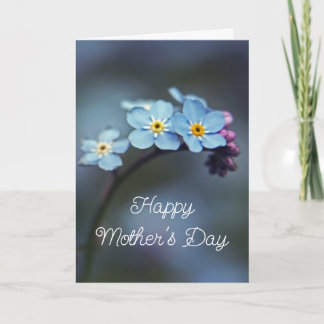 Carte Elégant bleu Oubliez-moi-non Fleurs Fête des Mères