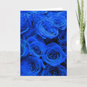 Carte Elégant bleu rose bleu fleurs bleu bleu bleu flora