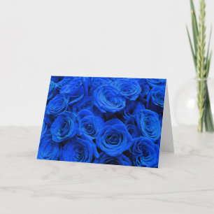 Carte Elégant bleu rose bleu fleurs bleu bleu bleu flora