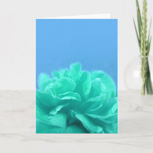 Carte Élégant bleu vert floral