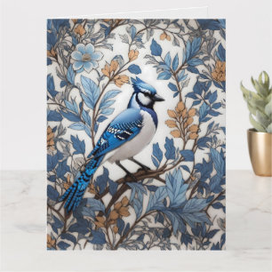 Carte Elégant Blue Jay William Morris inspiré