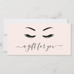Carte Élégant Blush Pink Lashes Certificat cadeau