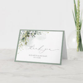 Carte Élégant Botanique Verdure Mariage photo floral