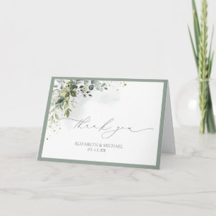 Carte Élégant Botanique Verdure Mariage photo floral