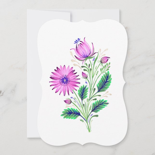Carte Élégant bouquet de fleurs violettes (Devant)