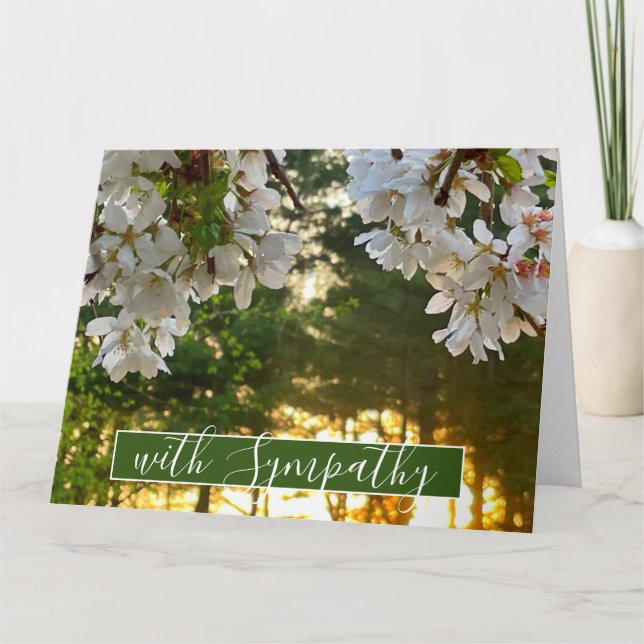 Carte Élégant bourgeons floraux blancs lever du soleil (Devant)