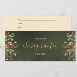 Carte Élégant certificat cadeau Chiropratique de Noël