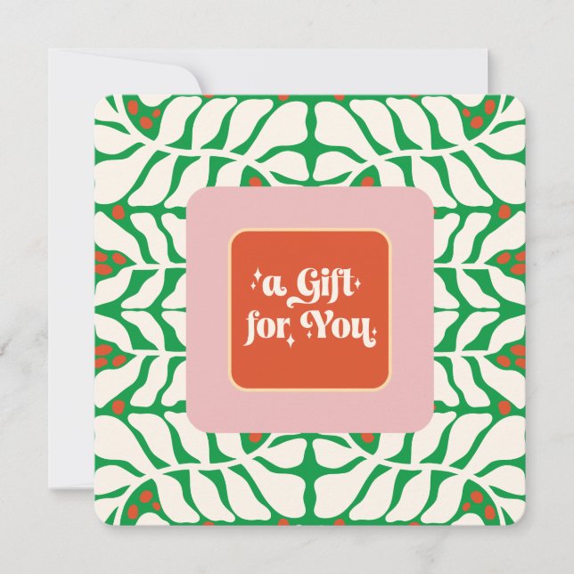 Carte Élégant certificat cadeau de Noël rétro (Devant)