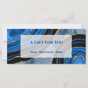 Carte Élégant Certificat cadeau d'or pour agent bleu mar