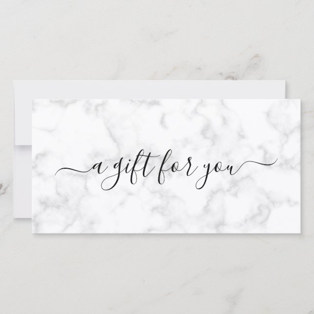 Carte Élégant certificat cadeau en marbre gris simple (Devant)