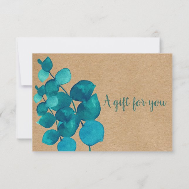 Carte Élégant certificat cadeau Eucalyptus rustique (Devant)