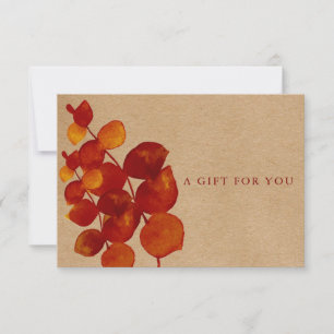 Carte Élégant certificat cadeau Eucalyptus rustique