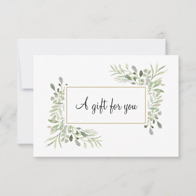 Carte Élégant certificat cadeau Feuille Spring (Devant)