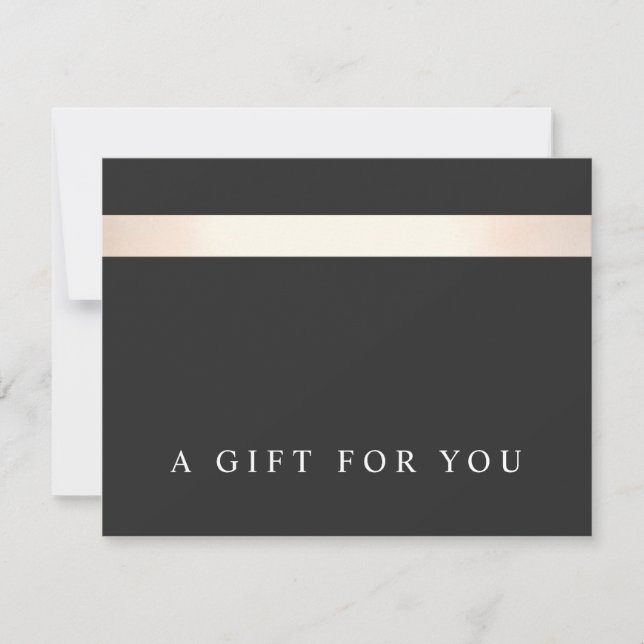 Carte Élégant certificat cadeau Gold et Black Striped (Devant)