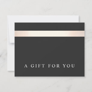 Carte Élégant certificat cadeau Gold et Black Striped