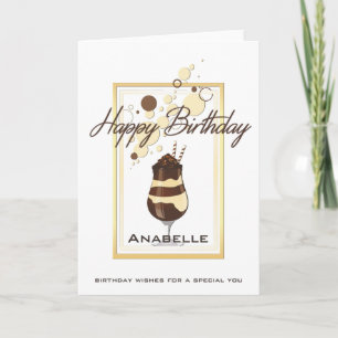 Carte Élégant chocolat Vanille Boire Anniversaire