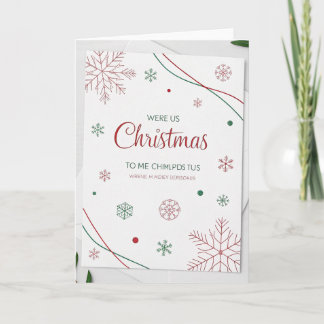 Carte Elegant Christmas Greeting Cards – Red & Green Hol