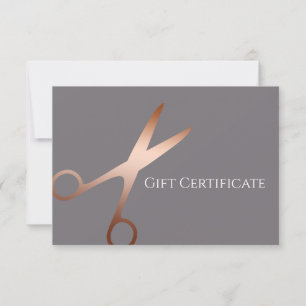 Carte Elégant ciseaux d'or rose moderne coiffeur