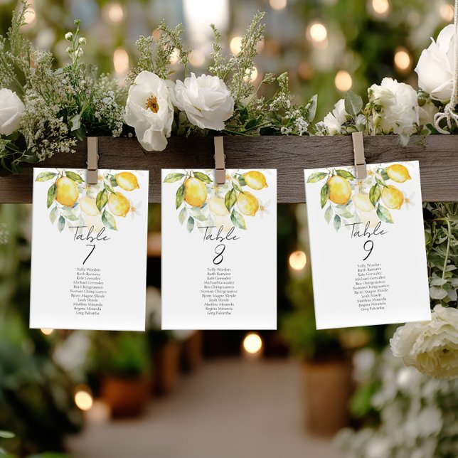 Carte Elegant citrus table number seating chart cards (Créateur téléchargé)