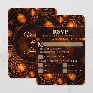 Carte Elegant Classic Modern Gold #901 Wedding RSVP Card