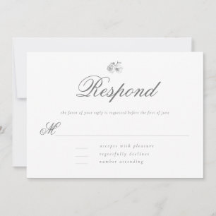 Carte Élégant classique moderne minimal B W mariage RSVP