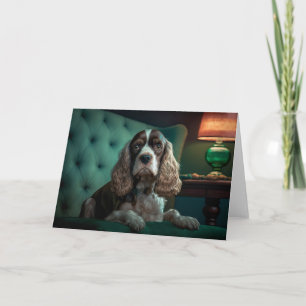Carte Elégant Cocker Spaniel Classic Portrait Design