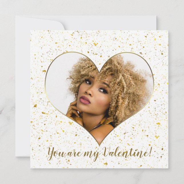 Carte Elégant Coeur Or Vous Êtes Mes Valentines (Devant)