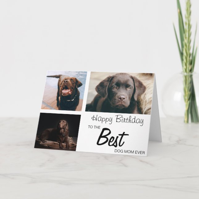 Carte Élégant Collage de 3 photos personnalisées | Anniv (Devant)