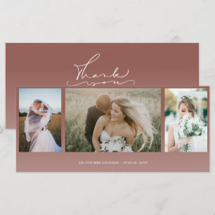 Carte Élégant Collage photo Mariage de automne rouille M