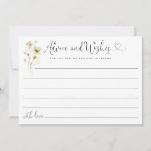 Carte Elégant conseil mignon et souhaits Fleur sauvage F
