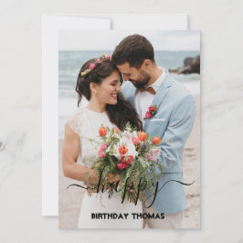 Carte élégant couple photo heureux anniversaire