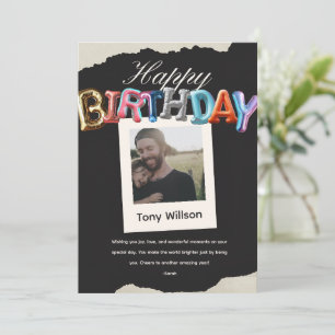 Carte élégant couple photo heureux anniversaire