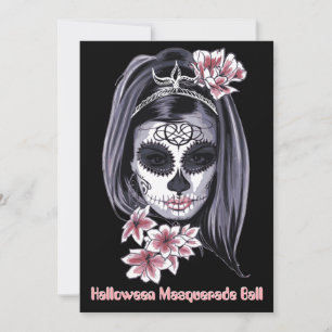 Carte élégant crâne à sucre halloween cinco de mayo