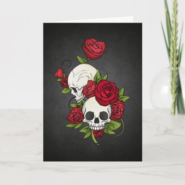 Carte Elégant crâne floral Dia de los Muertos Card (Devant)