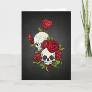 Carte Elégant crâne floral Dia de los Muertos Card