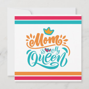 Carte Elegant Design Typografy Maman Is My Queen