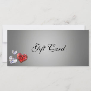Carte Élégant Diamant Coeurs précieux Certificat cadeau