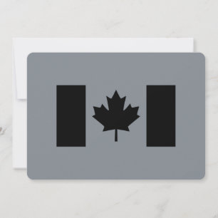 Carte Élégant drapeau canadien en noir