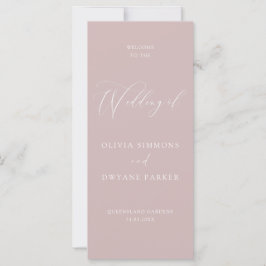 Carte Élégant Dusty Pink Modern Mariage Ceremony Program