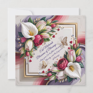 Carte Elegant Eid Al Adha Greeting Card with White Calla