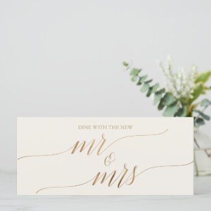Carte Élégant en-tête de graphique à assise à crèmes dor