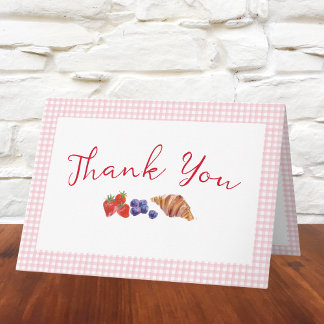 Carte Elégant En vichy Berries Broustillant Merci rose