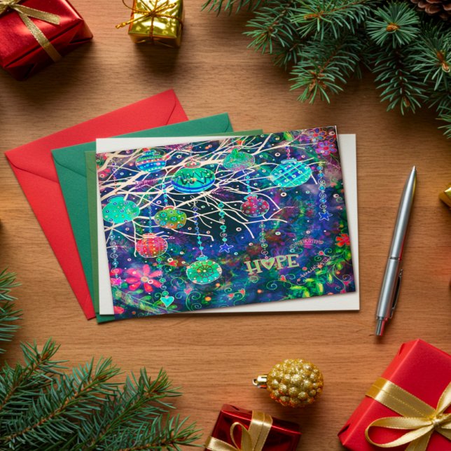 Carte Elégant Espoir Moderne Joli ornement de Noël (Créateur téléchargé)