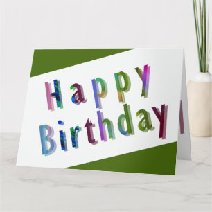 Carte Elégant et amusant coloré Joyeux Anniversaire, Ver