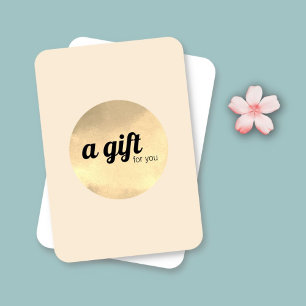 Carte Elégant et moderne blanc Faux Gold Circle