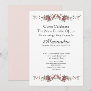 Carte Elégant Eucalyptus Floral Rose